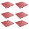 Red Outdoor Patio Deck Tiles Set Of 6 Easy Snap Interlocking 11.5 X 11.5 Inches